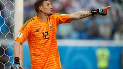 EL "12". Franco Armani da indicaciones en pleno partido entre Argentina y Nigeria (Foto: Getty).