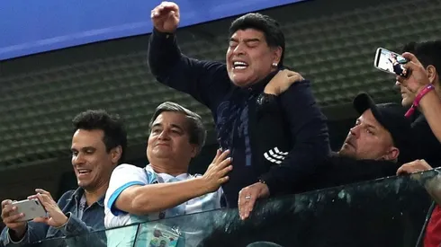 Diego Maradona en el triunfo de Argentina sobre Nigeria.