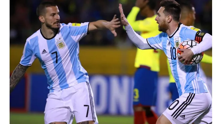 Benedetto y Messi en la Selección Argentina