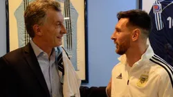 LA DESPEDIDA. Mauricio Macri con Lionel Messi en la partida de la Selección Argentina a Ezeiza.