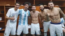 Foto de Pablo Pérez a los jugadores de Argentina.