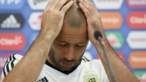 Foto de Javier Mascherano en conferencia de prensa