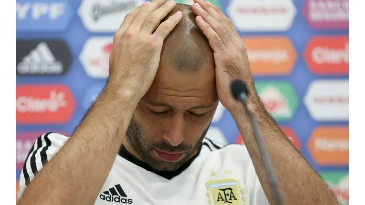 Foto de Javier Mascherano en conferencia de prensa