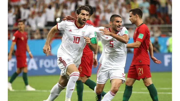 Foto de Irán y su gol ante Portugal.