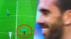 Foto de Godín ante la Selección de Rusia.