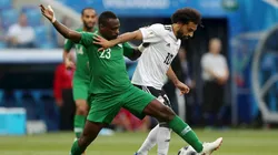 Foto de Salah ante la Selección de Arabia Saudita.