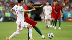 Foto de Quaresma festejando su gol con Portugal.
