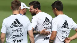 Foto de Lionel Messi con Jorge Sampaoli