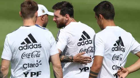 Foto de Lionel Messi con Jorge Sampaoli