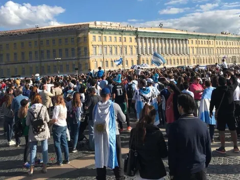 San Petersburgo se tiñe de celeste y blanco bajo una única ilusión
