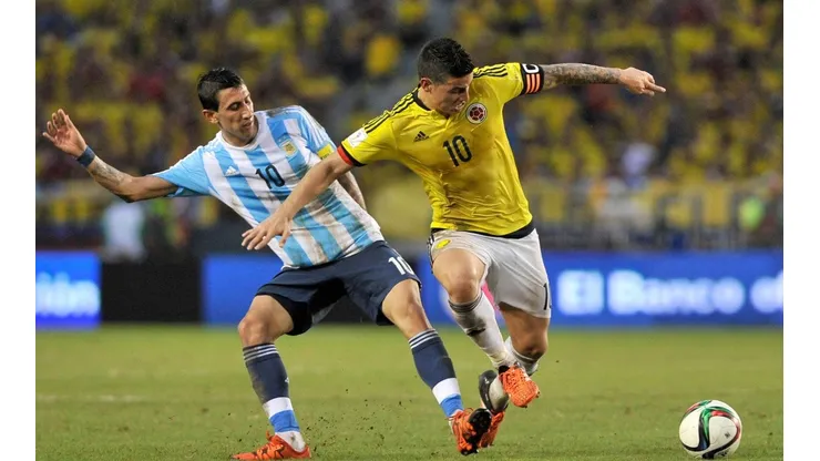 Foto de Ángel Di María con James Rodríguez.