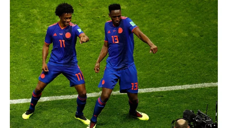 Yerry Mina bailó con Cuadrado en el festejo del gol