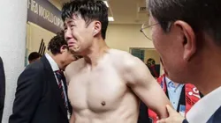 DESCONSOLADO. Son llora como un niño ante el presidente de Corea del Sur, Moon Jae-in (Foto: Getty).