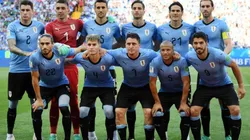 La Selección Uruguaya en el duelo ante Arabia Saudita.