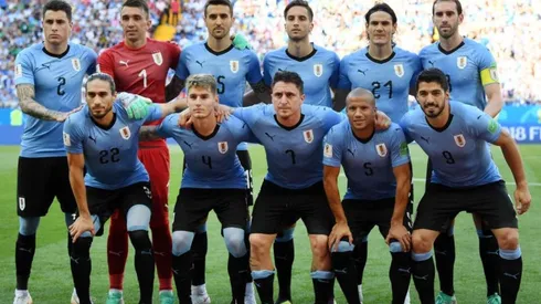 La Selección Uruguaya en el duelo ante Arabia Saudita.