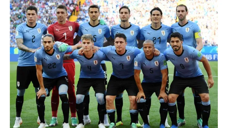 La Selección Uruguaya en el duelo ante Arabia Saudita.