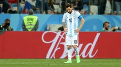 Messi con la mirada perdida en el partido vs Croacia