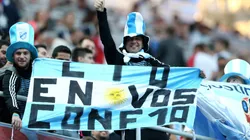 Los hinchas de Argentina alentando frente a Croacia