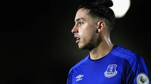 Ramiro Funes Mori con la camiseta de Everton.