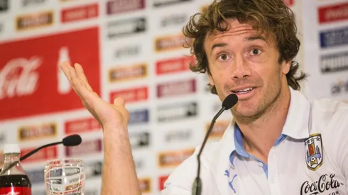 Lugano con la camiseta de Uruguay