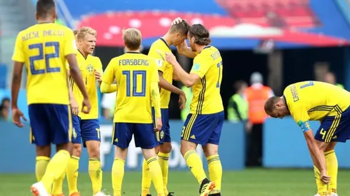 Suecia durante el triunfo sobre Corea del Sur.