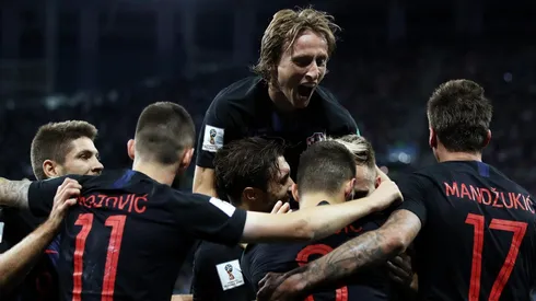 Celebración del tercer gol ante Argentina