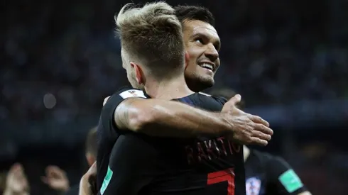 Ivan Rakitic celebra la tercera conquista de Croacia.