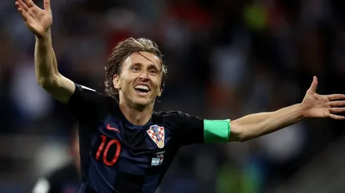 FELICIDAD CROATA. Luka Modric celebra el 2-0 de Croacia ante Argentina.