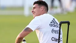 FELICIDAD INTERNACIONAL. Cristian Pavón sonríe en el entrenamiento de la Selección Argentina (Foto: Getty).