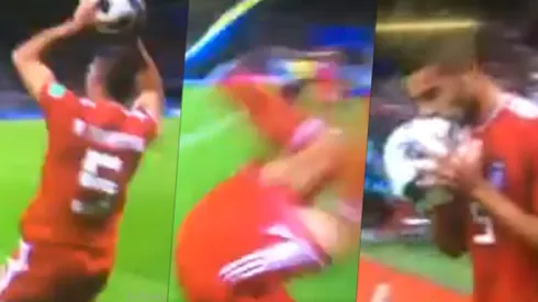 Un jugador de Irán quiso tirar un lateral de forma única