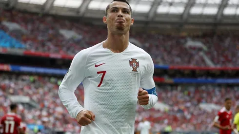 Cristiano celebra su tanto ante Marruecos.