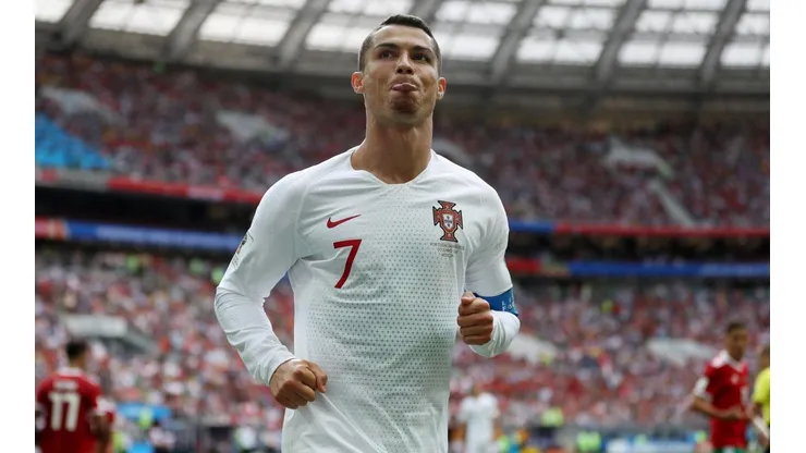 Cristiano celebra su tanto ante Marruecos.