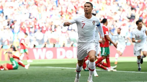 Foto de Cristiano Ronaldo festejando su gol.