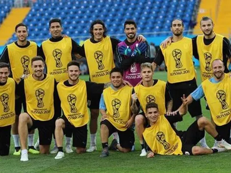 Suárez volvió a hacer una tremenda atajada en el entrenamiento de Uruguay