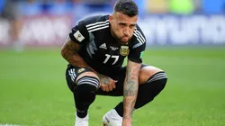 Nicolás Otamendi en el partido ante Islandia.