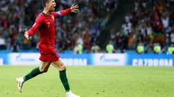 Cristiano Ronaldo festeja su tercer gol en el Mundial de Rusia 2018