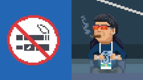 Diego y su habano en 8 bits.