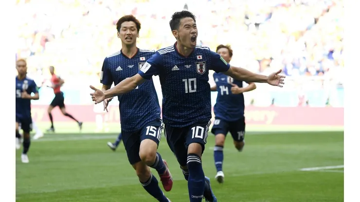 Foto del gol de Japon ante Colombia en el Mundial de Rusia