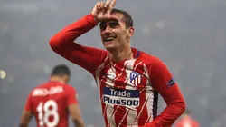 SIGUE DE ROJIBLANCO. Antoine Griezmann celebra su gol en la final de la Europa League (Foto: Getty).