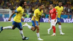 Foto de Coutinho gritando su gol ante Suiza en Mundial de Rusia.