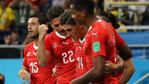 Foto del gol de Suiza ante Brasil.