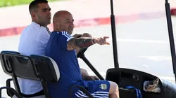 Sampaoli en el entrenamiento