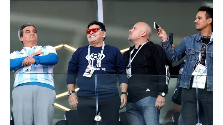 Maradona en el partido de Argentina vs Islandia
