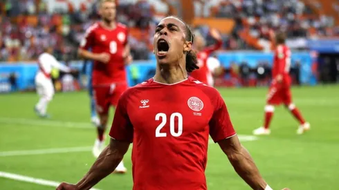 Yussuf Poulsen, el hombre más destacado del partido.