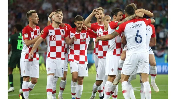 Croacia celebra su tanto ante Nigeria.