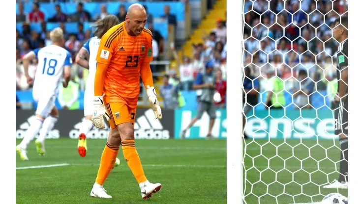 LA FURIA DE WILLY. Islandia celebra en el fondo ante la frustración de Caballero (Foto: Getty).
