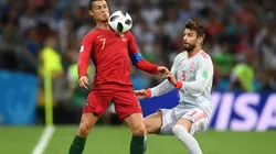 Cristiano Ronaldo y Gerard Piqué, frente a frente.