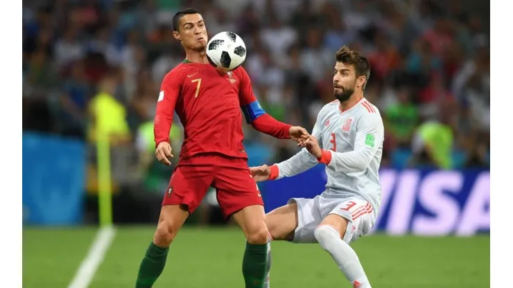 Cristiano Ronaldo y Gerard Piqué, frente a frente.