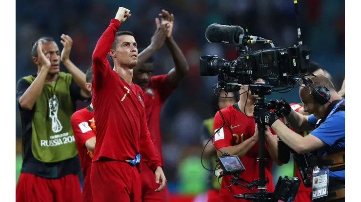 SIUUU. Cristiano Ronaldo marcó un hat-trick para que Portugal le empate a España (Foto: Getty).