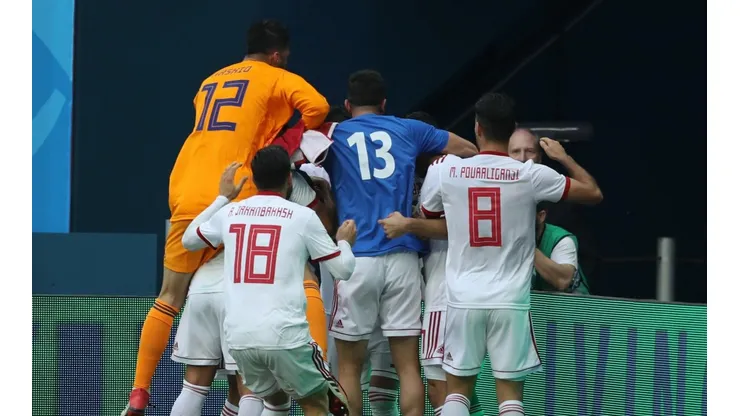 Foto de la Selección de Marruecos ante Irán.
